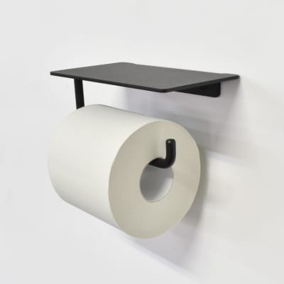 ヨーク棚付きペーパーホルダー ブラック色