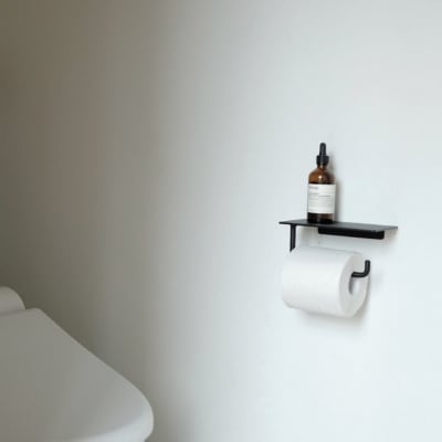 ヨーク棚付きペーパーホルダー ブラック色