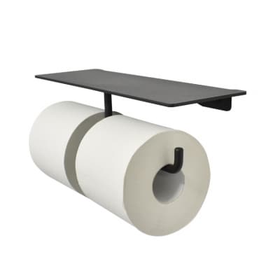 ヨーク棚付きペーパーホルダー2連 ブラック色