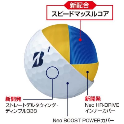 【2025年モデル】ゴルフボール TOUR B JGR イエロー 8ダース