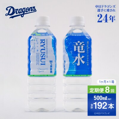 【定期便8ヶ月】竜水　計192本　(500ml×24本入1ケース×8ヶ月)