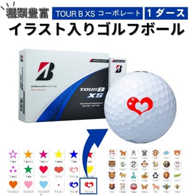 【選べるイラスト】ゴルフボール ブリヂストン 2024 TOUR B XS コーポレート 1ダース 
