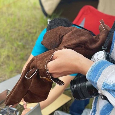 「㐂.」KITEN 牛革手袋〈焚き火用耐火グローブ〉消防服と同じ素材の縫製糸コーネックス