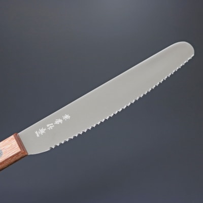 兼常作　波刃スプレッドナイフ(赤合板柄)　専用ケース付(KB-306)