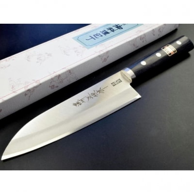 濃州正恒作　DPクラッド　丸口金付　三徳包丁165mm(C-121M)