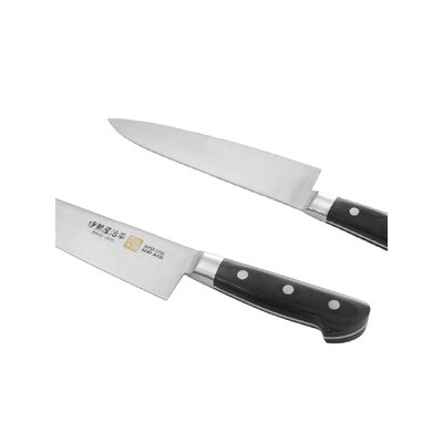 伊勢屋治平 牛刀180mm モリブデン鋼 口金付 黒パッカー(A-3)