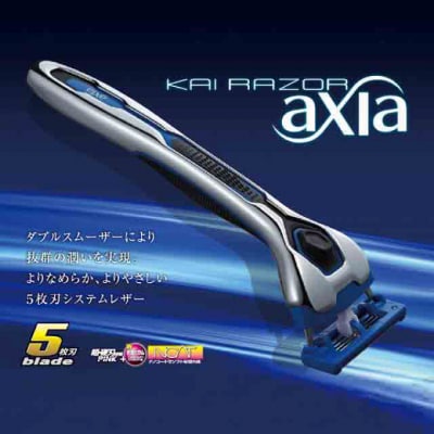 ◇貝印 5枚刃カミソリ axia 本体+替刃5個付