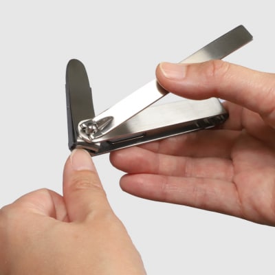 つめが見やすい回転刃爪切り 丸刃ステンレス/手の爪切り 手用 つめ切り つめきり ツメ切り ツメきり