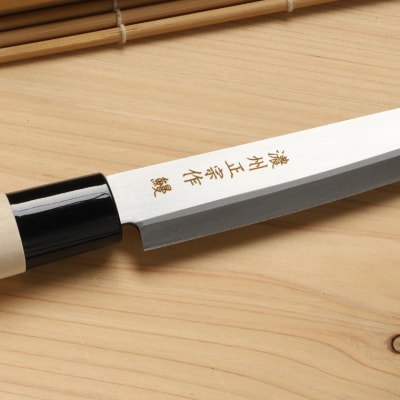 濃州正宗作 鋼和包丁/鰻裂き型(名古屋型) 関の職人 白木ハンドル  うなぎ包丁 日本製国産