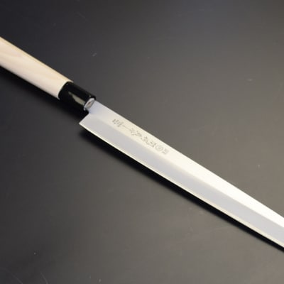 関鍔蔵作 白木柄 ステンレス製和包丁 刺身包丁300mm
