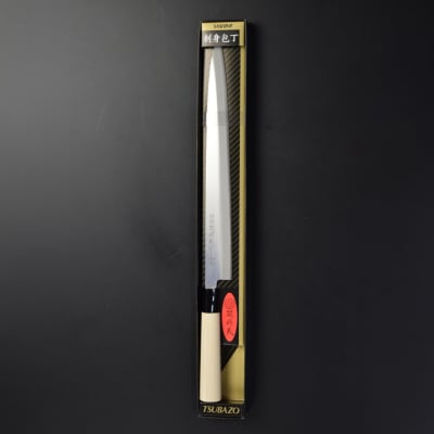 関鍔蔵作 白木柄 ステンレス製和包丁 刺身包丁300mm