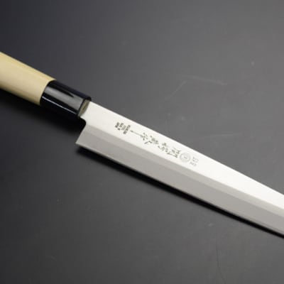 関鍔蔵作 白木柄 ステンレス製和包丁 刺身包丁240mm