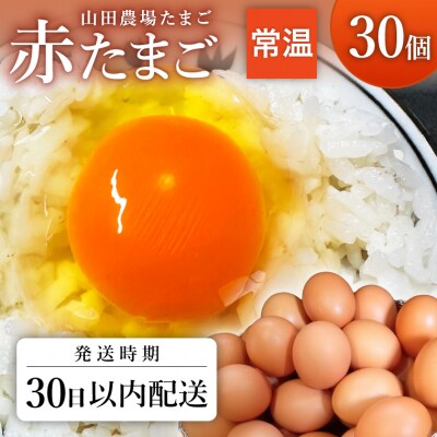 【期間限定30日以内発送!】山田農場たまごの赤たまご30個(27個+割れ保証3個)