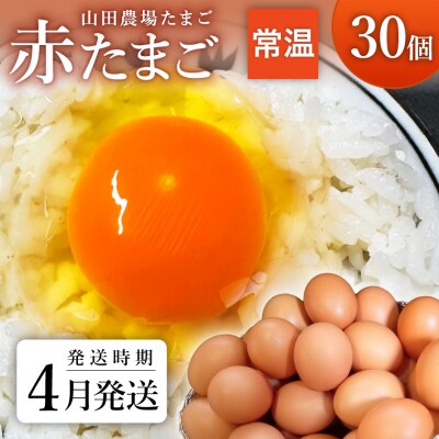 【期間限定4月発送!】山田農場たまごの赤たまご30個(27個+割れ保証3個)