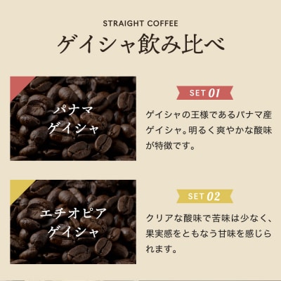 カフェアダチ【コーヒー豆・詰め合わせ】高級缶入りゲイシャ2種各100g<粉にもできます>