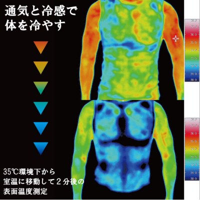 肌冷乾(はだれいかん)HADAREIKAN インナー/接触冷感 汗対策 シャツ 肌着 サイズL
