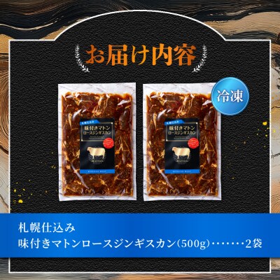 札幌仕込み「味付きマトンロースジンギスカン」500g×2袋_hs064-018