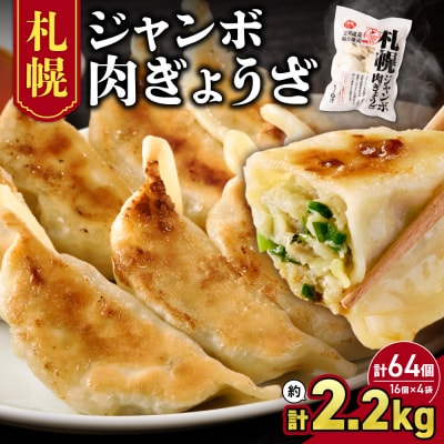 北海道物産展で大人気の佃善!札幌ジャンボ肉ぎょうざ16個入り×4袋セット_hs030-004