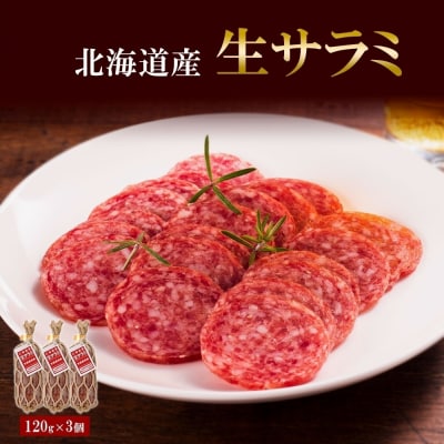 北海道産 生サラミ 120g 3個 セット サラミ 豚肉 豚 ポーク ブロック_hs087-009