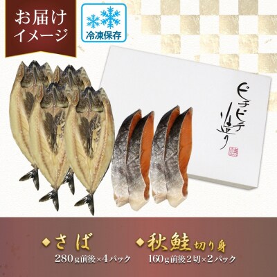ふじと屋 人気の干物2種 計6点セット さば 秋鮭切り身 干物_hs288-007