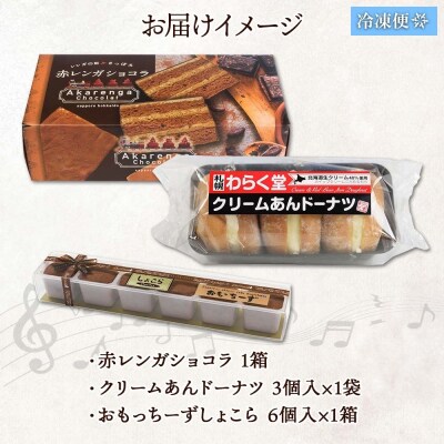 わらく堂 3種 赤レンガショコラ あんドーナツ おもっちーずしょこら 各1個_hs291-114