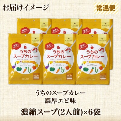 スープカレーの素 うちのスープカレー 濃厚エビ味 2人前×6袋_hs299-037