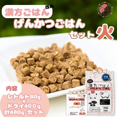 漢方ごはん改めげんかつごはん火(ドライ400g+レトルト1個)セット_hs348-002