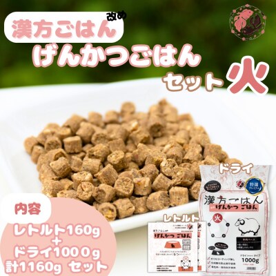 漢方ごはん改めげんかつごはん火(ドライ1000g+レトルト2個)セット_hs348-007