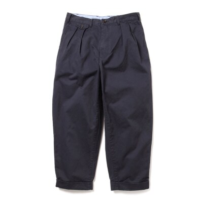 BEAMS PLUS 2プリーツ ツイル パンツ　NAVY　L_hs350-024
