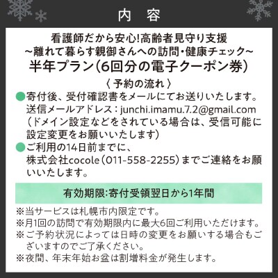看護師だから安心!高齢者見守り支援～親御さんへの訪問・健康チェック～半年プラン_hs330-002