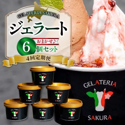 【定期便】幸せな牛のミルクからできたジェラート パティシエおまかせ6個セット×4_hs140-001