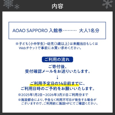 AOAO SAPPORO 入館券_hs093-070