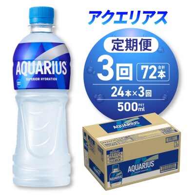 【3ヶ月定期便】アクエリアス500mlPET×24本_hs137-099