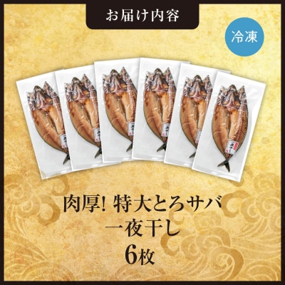 肉厚!特大とろサバ一夜干し　6枚セット_hs408-040