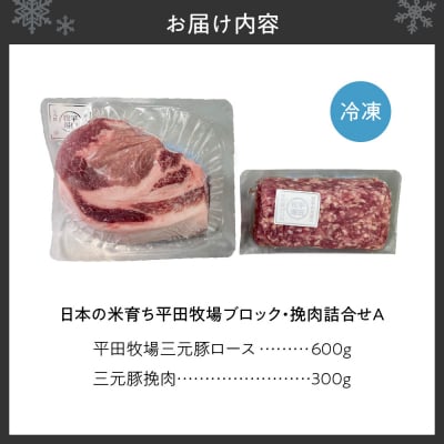 日本の米育ち平田牧場ブロック・挽肉詰合せA_hs394-010