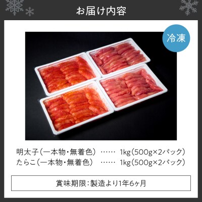 無着色一本物明太子・たらこセット_hs398-007