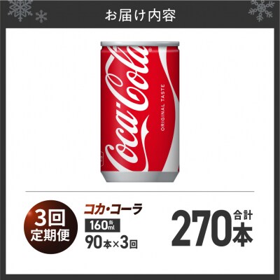 【3ヶ月定期便】コカ・コーラ160ml缶×90本_hs137-227