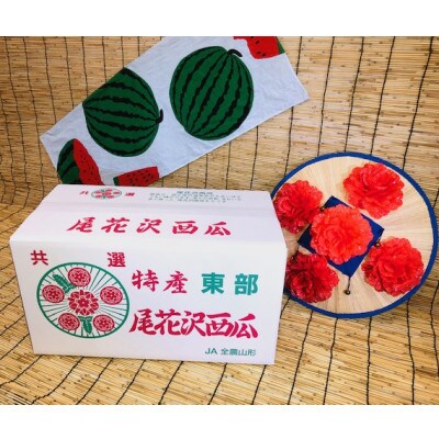 尾花沢すいか 3Lサイズ(約8kg)×2玉 令和7年産 2025年産 JA ja-su3xx2