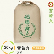 尾花沢産雪若丸玄米20キロ