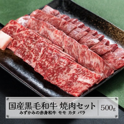 みずかみの赤身和牛 焼肉セット(モモ・カタ・バラ) 500g mz-wgyxx500