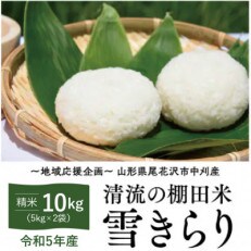 【令和5年産】先行受付 精米10kg(5kg×2) 棚田米『雪きらり』尾花沢市中刈産