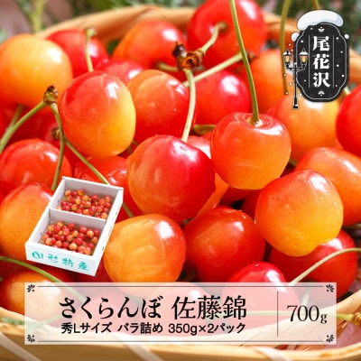 さくらんぼ 佐藤錦 秀Lサイズ 700g(350g×2パック) バラ詰め 2026年産 山形県産