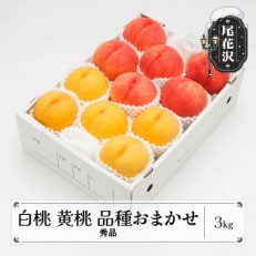 白桃&amp;有袋黄桃 秀品 品種おまかせ 3kg 化粧箱入 令和6年産 山形県産 ns-mohot3