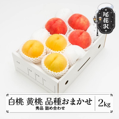 白桃&有袋黄桃 秀品 品種おまかせ 2kg 化粧箱入 令和7年産 山形県産 ns-mohot2