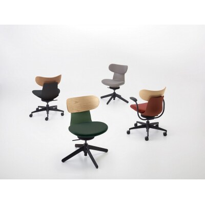 コクヨチェアー　イングライフ(ブリックレッド)/背クッション・肘無し・フローリング用(Vキャスター)