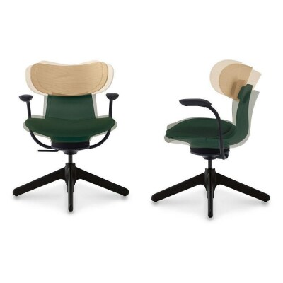 コクヨチェアー　イングライフ(ディープグリーン)/背クッション・肘無し・カーペット用(Wキャスター)