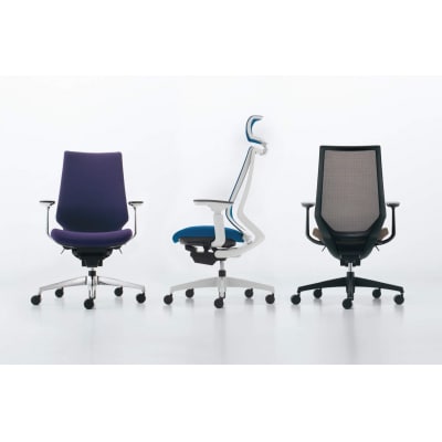 コクヨチェアー　デュオラ2(ダークグレージュ・本体白)/可動肘・ヘッドレスト/フローリング用