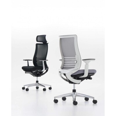 コクヨチェアー　ベゼル(ソフトグレー)/ヘッドレスト/カーペット用(Wキャスター)　/在宅ワーク