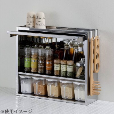 スパイスラック5杯 キッチン用品 ステンレス キッチン収納 [株式会社オビタス]【027S018】