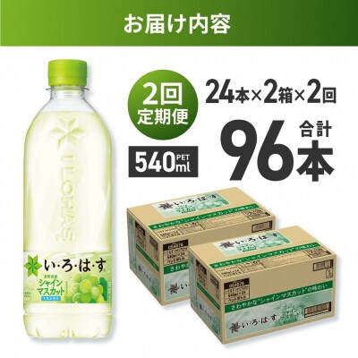 【2ヶ月定期便】い・ろ・は・す シャインマスカット540mlPET×48本_hs137-120